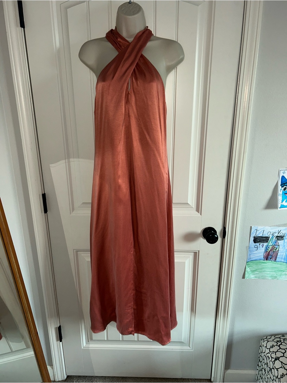 NEW Fifteen Twenty Rust Halter Maxi Dress Sz S